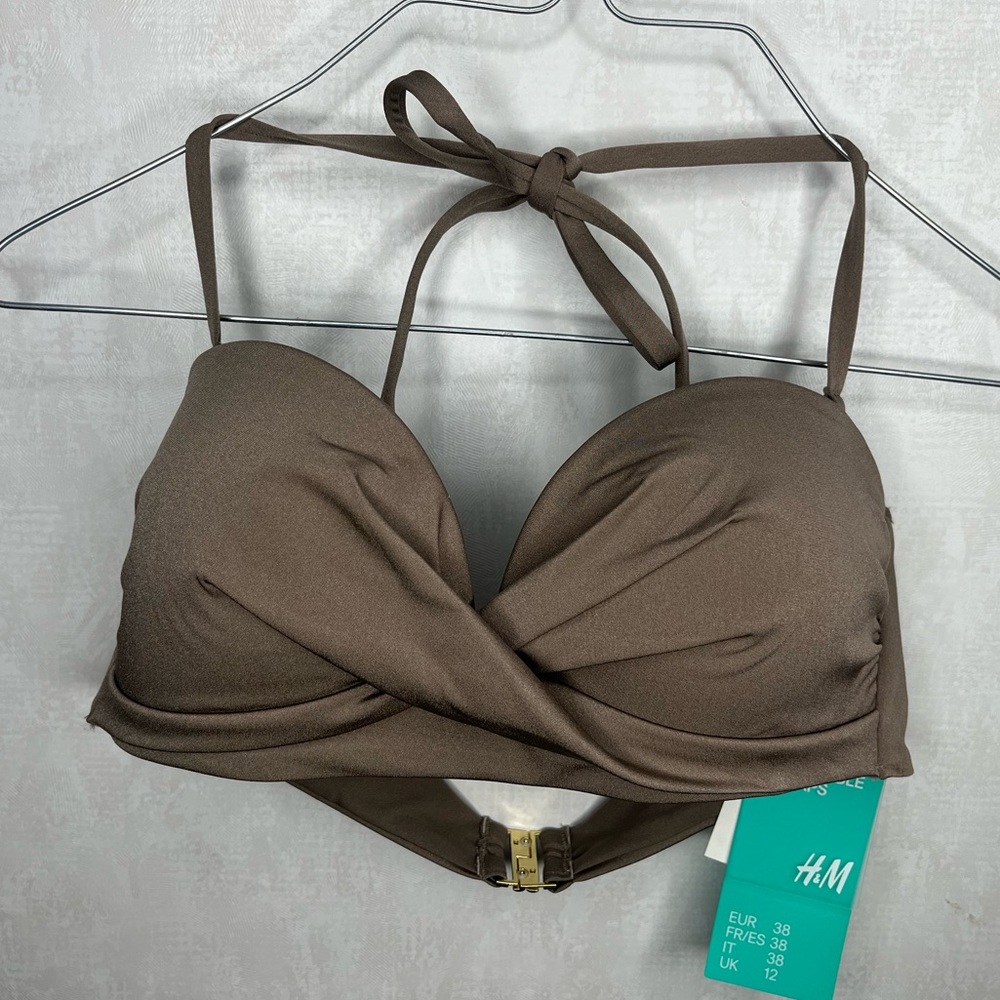 H&M Tan Old Money Swimsuit Bikini Top